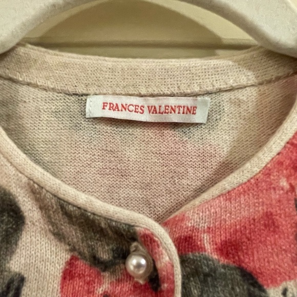 Frances Valentine Darling Cardigan Pink and Green Floral Print Size XS - Picture 4 of 7